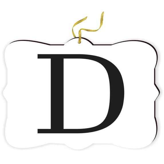 Artistic Donna - Bold Letter D Personalized Monogram Letter - for Car Interior Rear View Mirror Hanger Car Accessories Interior Decoration Hanging Ornament Fancy Christmas Tree Ornament for Christmas