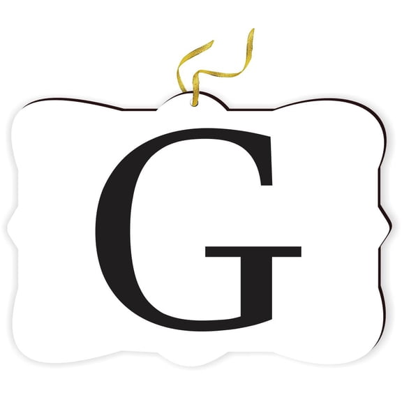 Artistic Donna - Bold Letter G Personalized Monogram Letter - for Car Interior Rear View Mirror Hanger Car Accessories Interior Decoration Hanging Ornament Fancy Christmas Tree Ornament for Christmas