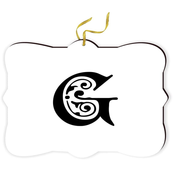 Artistic Donna-Monogram Personalized Letter G Fancy Lettering-for Car Interior Rear View Mirror Hanger Car Accessories Interior Decoration Hanging Ornament Fancy Christmas Tree Ornament for Christmas