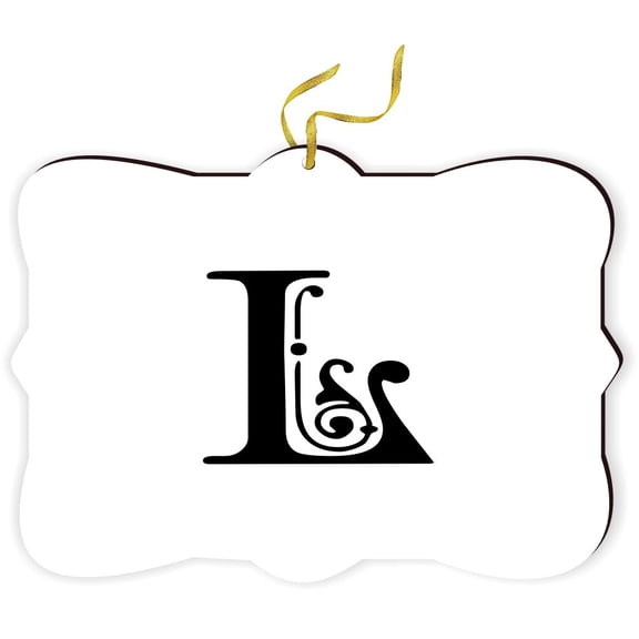 Artistic Donna-Monogram Personalized Letter L Fancy Lettering -for Car Interior Rear View Mirror Hanger Car Accessories Interior Decoration Hanging Ornament Fancy Christmas Tree Ornament for Christmas