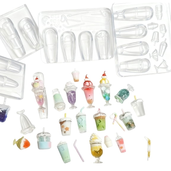 Artistic Drink Cup Shaped Nails Mold Unique Nails Design Templates For Resin Charms Jewelry Decorations And Craft Projects