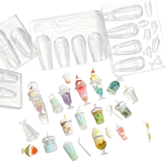 Artistic Drink Cup Shaped Nails Mold Unique Nails Design Templates For Resin Jewelry Decorations And Craft Projec