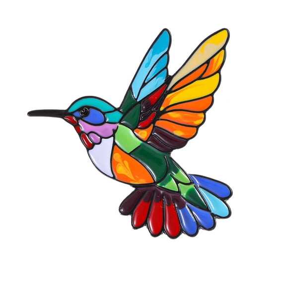 Artistic Drops Oil Crafted Hummingbird Brooch Pin Showcasing Colorful Hues Adjustable For Decorative Application