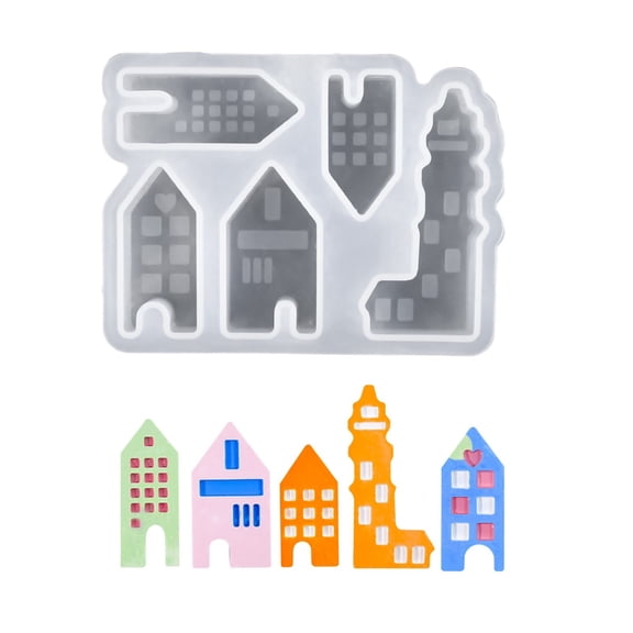 Artistic European Hollow House Shape Ornament Silicone Mold For Creative DIY Projects And Individualized Home Decors