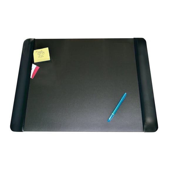 Artistic Executive Desk Pad with Leather-Like Side Panels, 24 x 19, Black