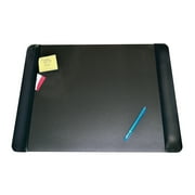 Artistic Executive Desk Pad with Leather-Like Side Panels, 24 x 19, Black