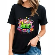 Artistic Expression: Embrace Vintage Vibes with this Vibrant Graphic T-Shirt