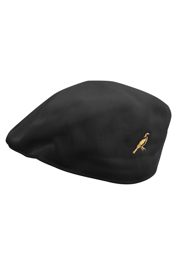 Artistic Finch Bird Embroidered Big Mesh Ivy Cap - Black XL-2XL