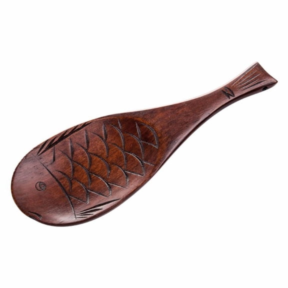 Artistic Fish Shape Wooden Spoon for Cooking Natural Wood Materials Long Handle Design Portable Camping Kitchenwares