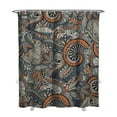 thumbnail image 1 of Artistic Floral Bohemian Curtain 72x84 Inches, Quick-Dry Polyester with Plastic Rings, Paisley Retro Elegant Design for Bathrooms, 1 of 5