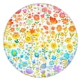 thumbnail image 1 of Artistic Floral Boho Round Tablecloth 44Inch, Elastic Edge Spillproof Cover for 38-42 Inch Tables, Unique Decor, 1 of 7