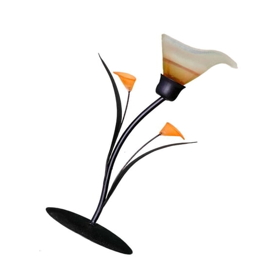 Artistic Floral Candelabra Iron Frame Calla Lilies Flower Candle Holder Decors