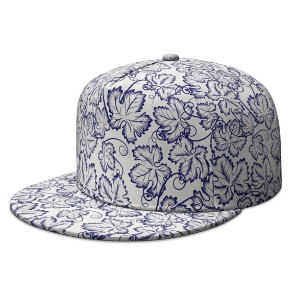 Artistic Floral Design Flat Brim Cap - Adjustable Streetwear Hat