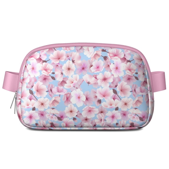 Artistic Floral Fanny Pack - Waterproof Adjustable Waist Bag with Unique Watercolor Flowers, Fashionable Daily Wear