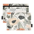 thumbnail image 1 of Artistic Floral Pattern 9.8x7.1in Water Resistant Binder Pouch, 3-Ring Compatible, Transparent Front, 1 of 6