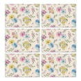 thumbnail image 1 of Artistic Floral Placemats with Peony and Butterfly Pattern, Set of 6 Heat Resistant Flax Material, Wrinkle Free for Country Spring Summer Garden Dining Table Decor, 1 of 5