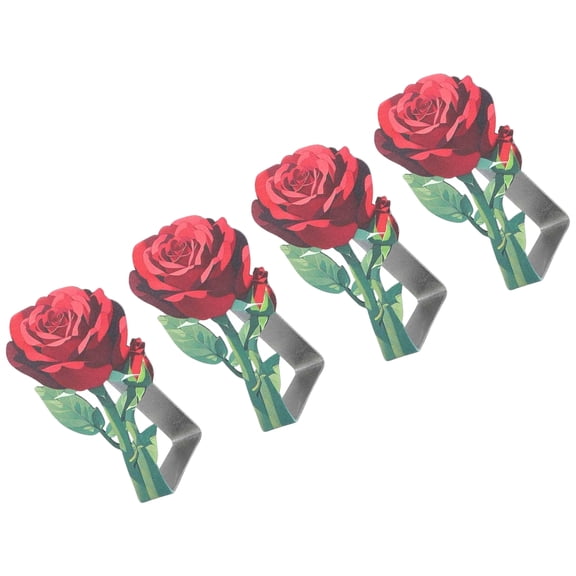 Artistic Floral Tablecloth Fasteners | Stainless Steel Rose Clips with Rustproof Craftsmanship for Decor