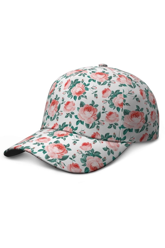 Artistic Floral and Bee Baseball Cap – Vintage Dad Hat with Rustic Botanical Bloom and Watercolor Garden Pattern, Adjustable Snapback