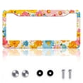 thumbnail image 1 of Artistic Flower Meta License Plate Frame - Fits 12x6 US/Canada Plates, Cute License Plate Frames for Women Car Decorative Parts Car License Plate Frame, 1 of 7