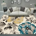 Artistic Flowers Painting Pattern Area Rug Modern Floral Print