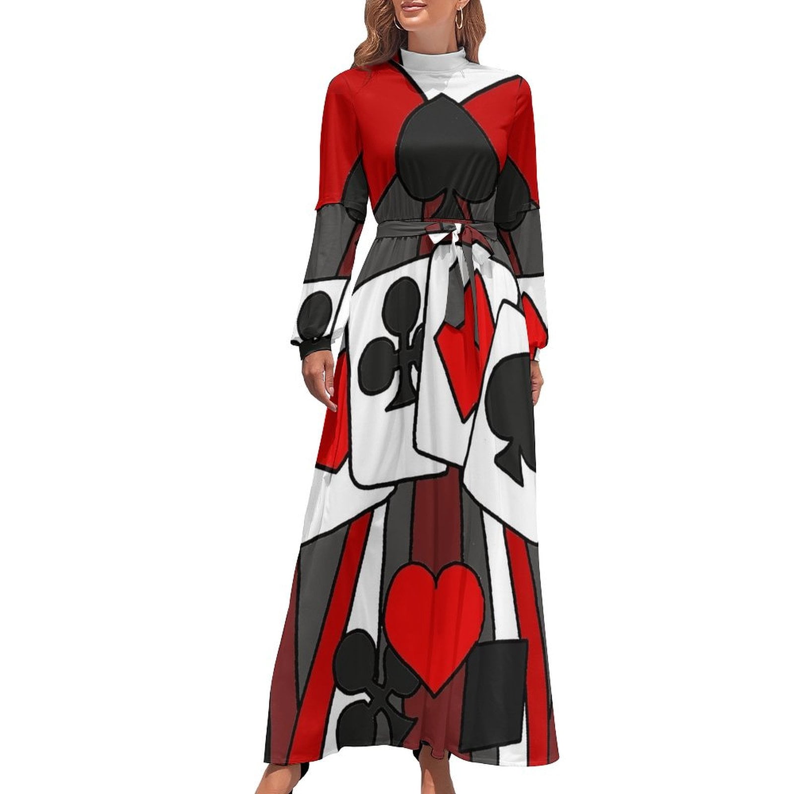 *Extended Sizes* Playing Cards Print Dress