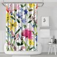thumbnail image 1 of Artistic Garden Floral Shower Curtain – Watercolor Bright Bloom Print, 72x72 Inches, 1 of 5