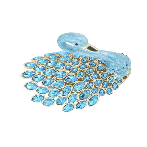 Artistic Geese Shaped Enameled Jewelry Case Alloy Construction Rings Holder Box with Enameled Finish for Women Themed Enameled Trinket Box With Geese And Accents For Display Rings Holder