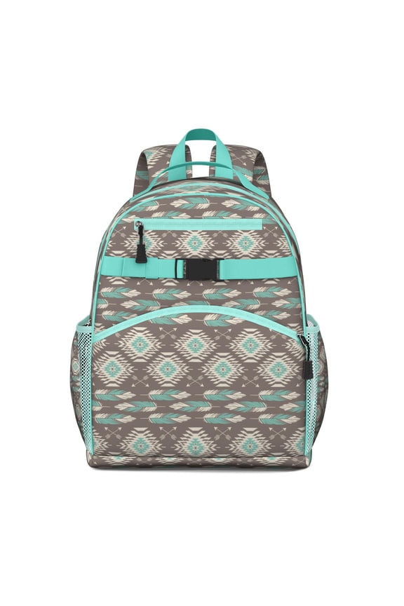 Artistic Geometric Floral Backpack Abstract Boho Toddler School Book Bag, Lightweight and Water-Resistant