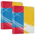 thumbnail image 1 of Artistic Geometric Patterns 12.4x10.6in PVC Round Ring Binders, 2-Pack, D-Ring 3-Hole, Metal Clip, 1 of 10
