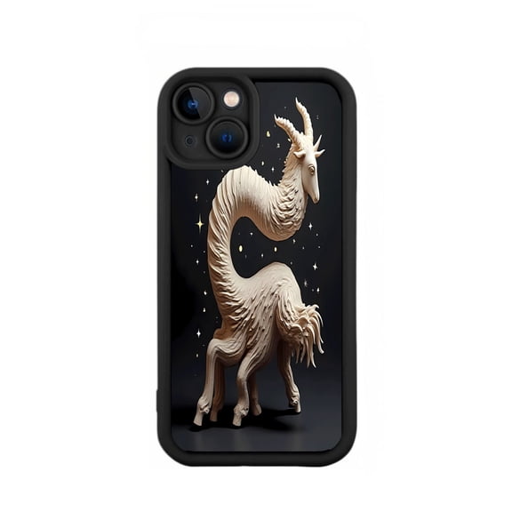 Artistic Goat Design iPhone 15 Case - Lightweight Yellowing Resistant Fantasy & Nature Inspired 3 - Camera Compatible