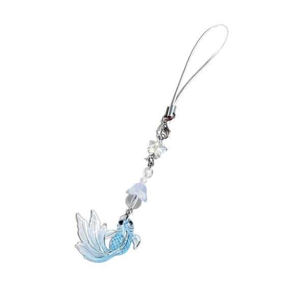 Artistic Gold Fishes Pendant Chain Multipurpose Acrylic Craft Item Accessory For Personals Electronics And Purses