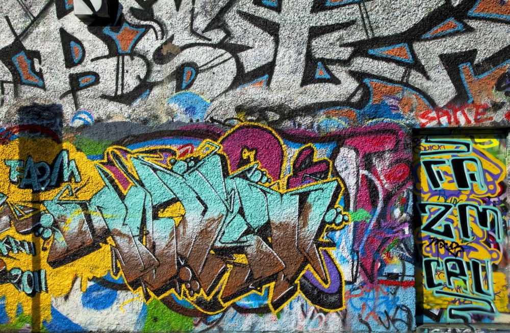 Artistic Graffiti on the U2 Wall in Windmill Lane Dublin City Ireland Canvas Art - Panoramic Images (18 x 12)