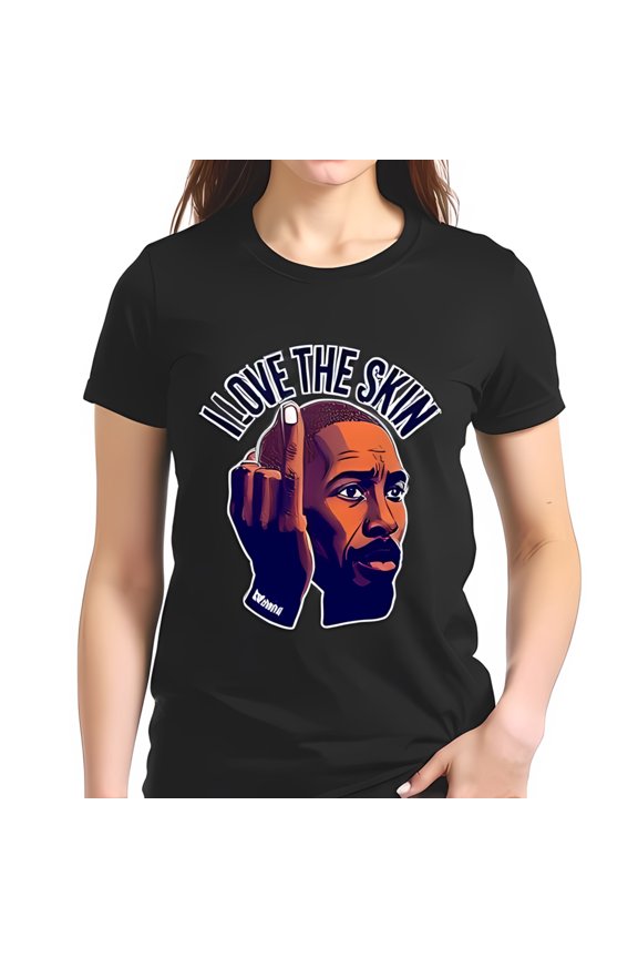 Artistic Graphic Cotton Short Sleeve T-Shirt - Hand Holding Stylized Object Bold Text Body Positivity & Self-Expression Design