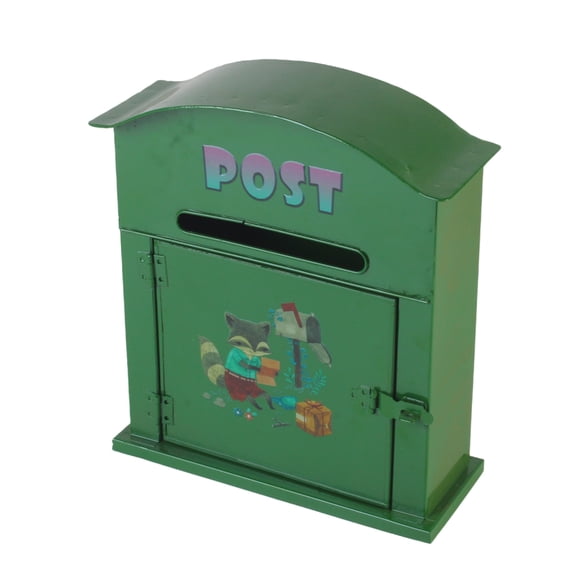 Artistic Green Foxes Metal Mailbox For Outdoor Use Weatherproofed Iron Wall Mounted Decorative Mail Box