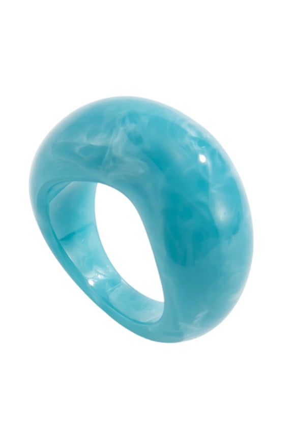 Artistic Handmade Resin Ring With Marbled Design Trendy Stackable Joint Ring