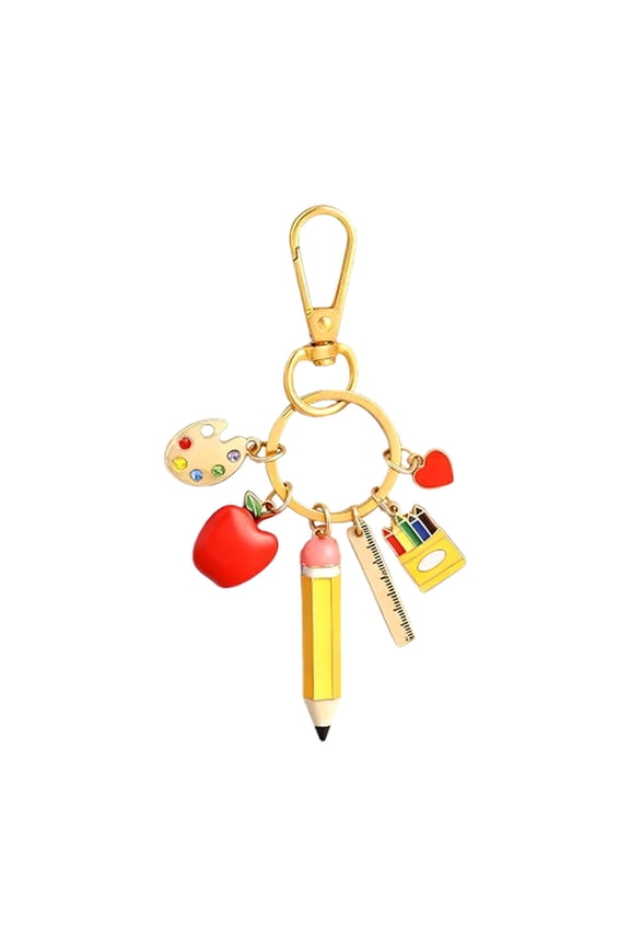 Artistic Heart Pencil Keychain Teacher Appreciation Accessory