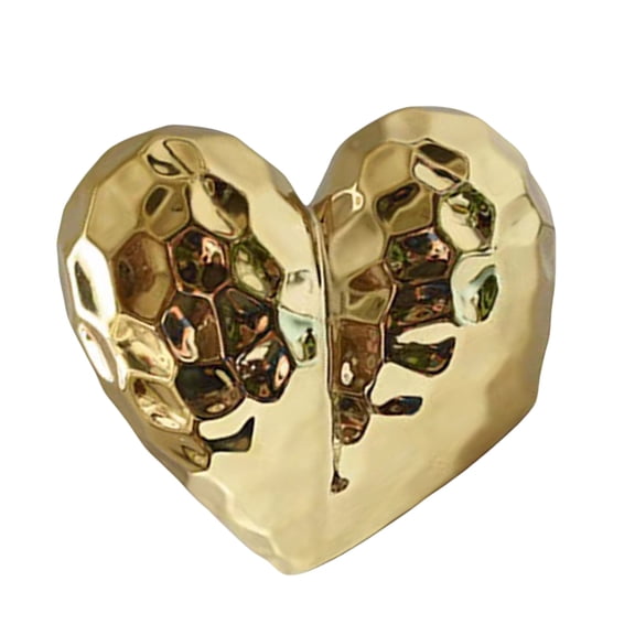 Artistic Heart Shape Ceramics Statue Living Room Display Sculpture for Bookshelves or Mantelpieces Adding Sophistication