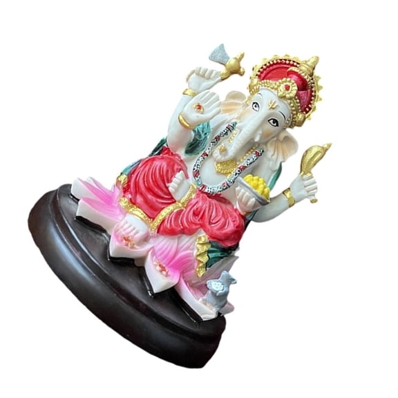Artistic Hindu Ganpati Idol Handpainted Meditations Decors Resins Elephant God Ganpati Statue Spiritual Religious Gift