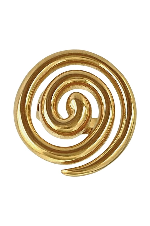 Artistic Hollow Spirals/Conch/Croissants Rings Stainless Steel Adjustable Size Rings Finger Accessory for Everyday Wear