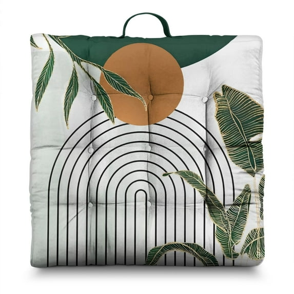 Artistic Home Accents Floor Pillow Large 22 Inch Square Boho Cushion, Colorful Aesthetic, Lightweight for Lounge & Balcony