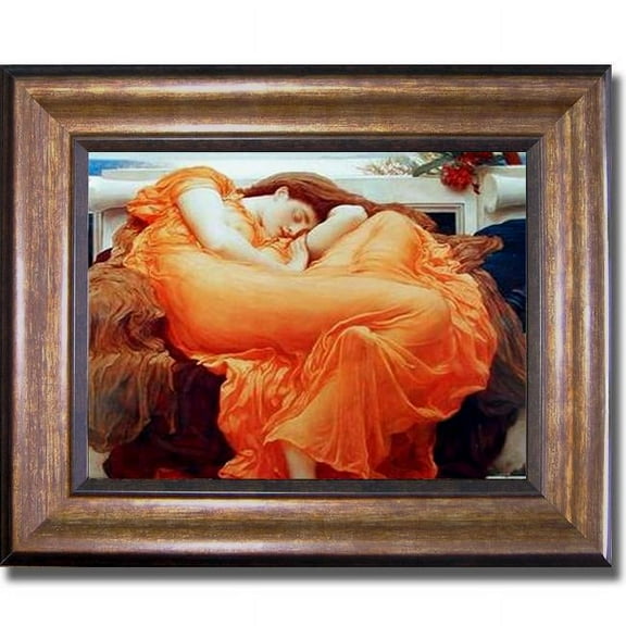 Artistic Home Gallery 1114529BR Flaming June By Leighton Premium Bronze Framed Canvas Wall Art