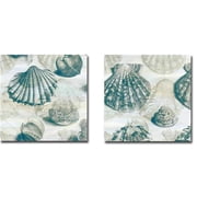 Artistic Home Gallery 1212W743EG Shell Engraving 1 & 2 by John Butler 2-Piece Gallery-Wrapped Canvas Giclee Set - 12 x 12 x 1.5 in.