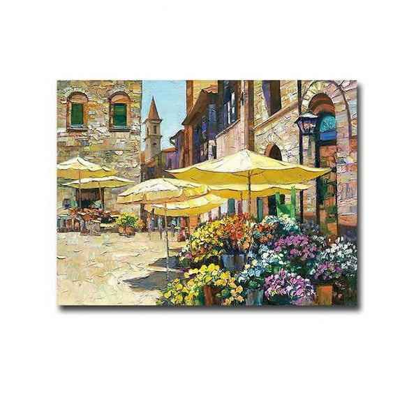 Artistic Home Gallery 1216Q998IG Siena Flower Market by Howard Behrens Premium Gallery-Wrapped Canvas Giclee Art - 12 x 16 x 1.5 in.