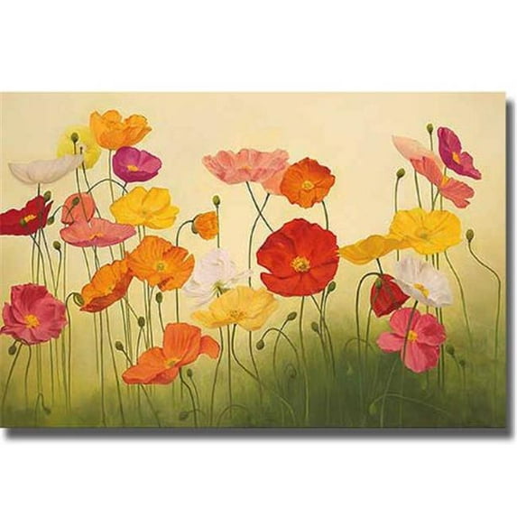 Artistic Home Gallery 1218R384IG Sunlit Poppies by Janelle Kroner Premium Gallery-Wrapped Canvas Giclee Art - Ready-to-Hang, 12 x 18 x 1.5 in.