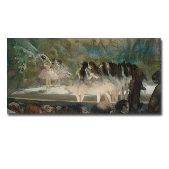Artistic Home Gallery 1224AM867SAG Ballet at The Paris Opera by Degas Premium Gallery-Wrapped Canvas Giclee Art - Ready-to-Hang, 12 x 24 x 1.5 in.
