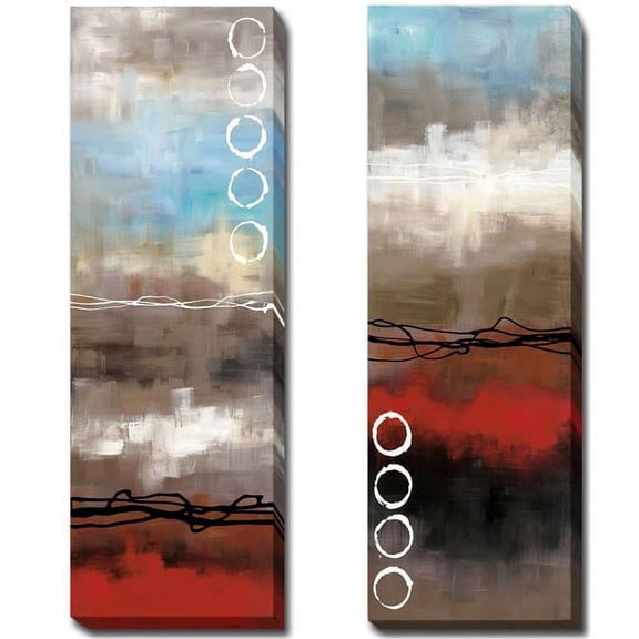 Artistic Home Gallery 1236F778CG Elements I & II by Laurie Maitland Custom Gallery-Wrapped Canvas Giclee Art Set - Ready to Hang, 12 x 24 x 1.5 in.
