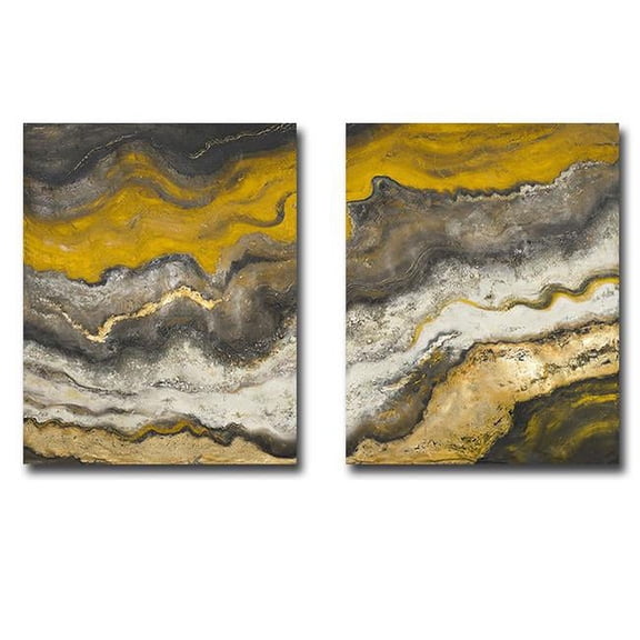 Artistic Home Gallery 1620AM926SG Lava Flow I & II by Patricia Pinto Premium Gallery-Wrapped Canvas Giclee Art Set - Ready-to-Hang, 16 x 20 x 1.5 in.