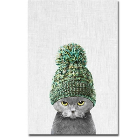 Artistic Home Gallery 1624947IG Kitten Wearing a Hat by Tai Prints Premium Gallery-Wrapped Canvas Giclee Art - Ready-to-Hang, 16 x 24 x 1.5 in.