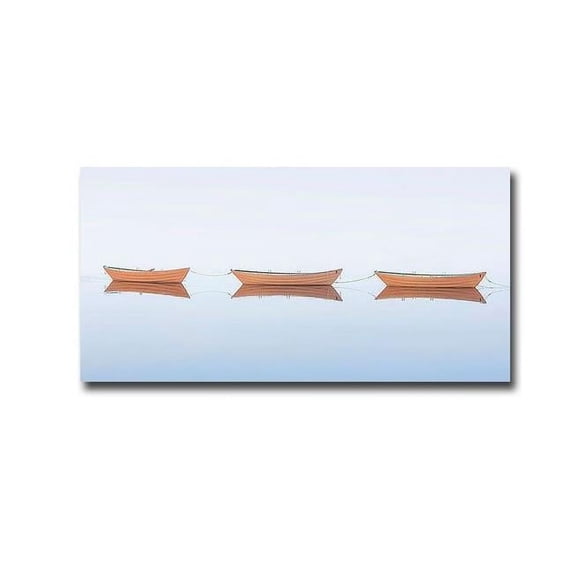 Artistic Home Gallery 16324857IG Three Dories II by Katherine Gendreau Premium Gallery-Wrapped Canvas Giclee Art - 16 x 32 in.