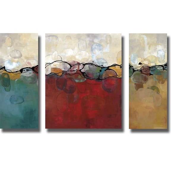 Artistic Home Gallery 2436666S-Retro Jewels I-II-III by Laurie Maitland-Premium Canvas Wall Art Set - 3 Piece